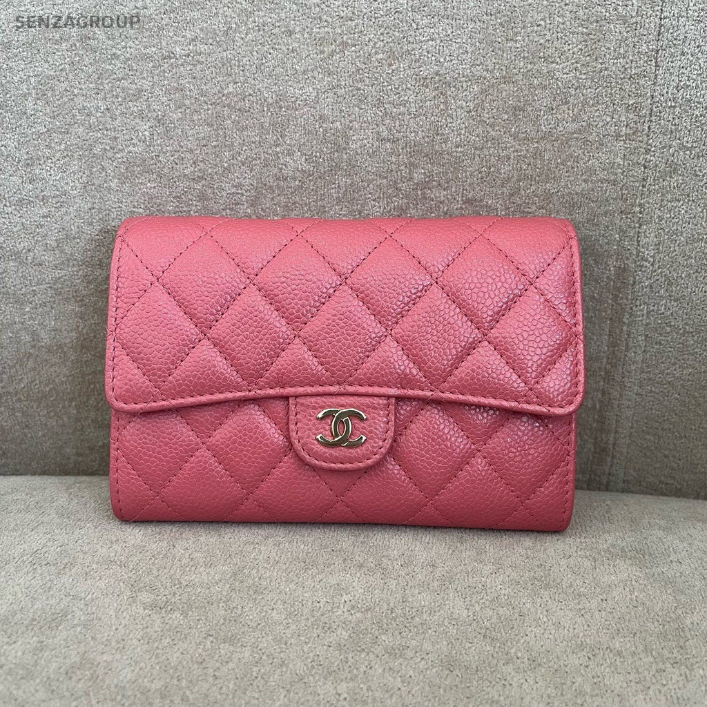 CHANEL Classic Flap Woc Calfskin Chain Shoulder bag Crossbody Pink Gold Women