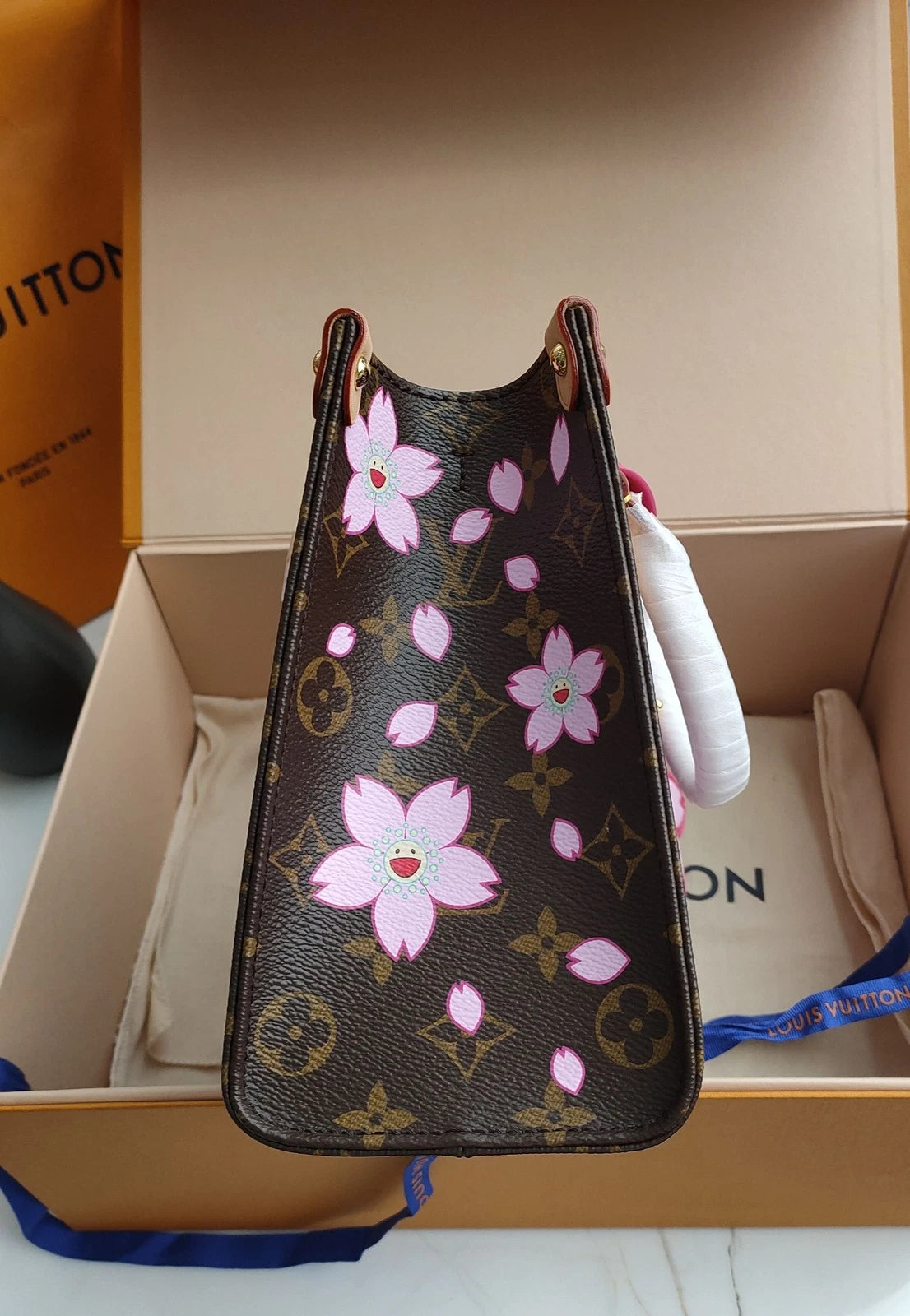 Louis Vuitton x Takashi Murakami Sakura OnTheGo Small Tote Bag For Women