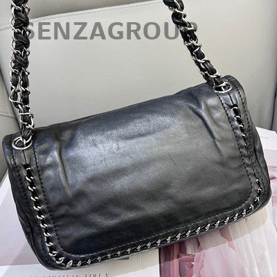 Chanel Classic Black Silver Chain Shoulder Bag