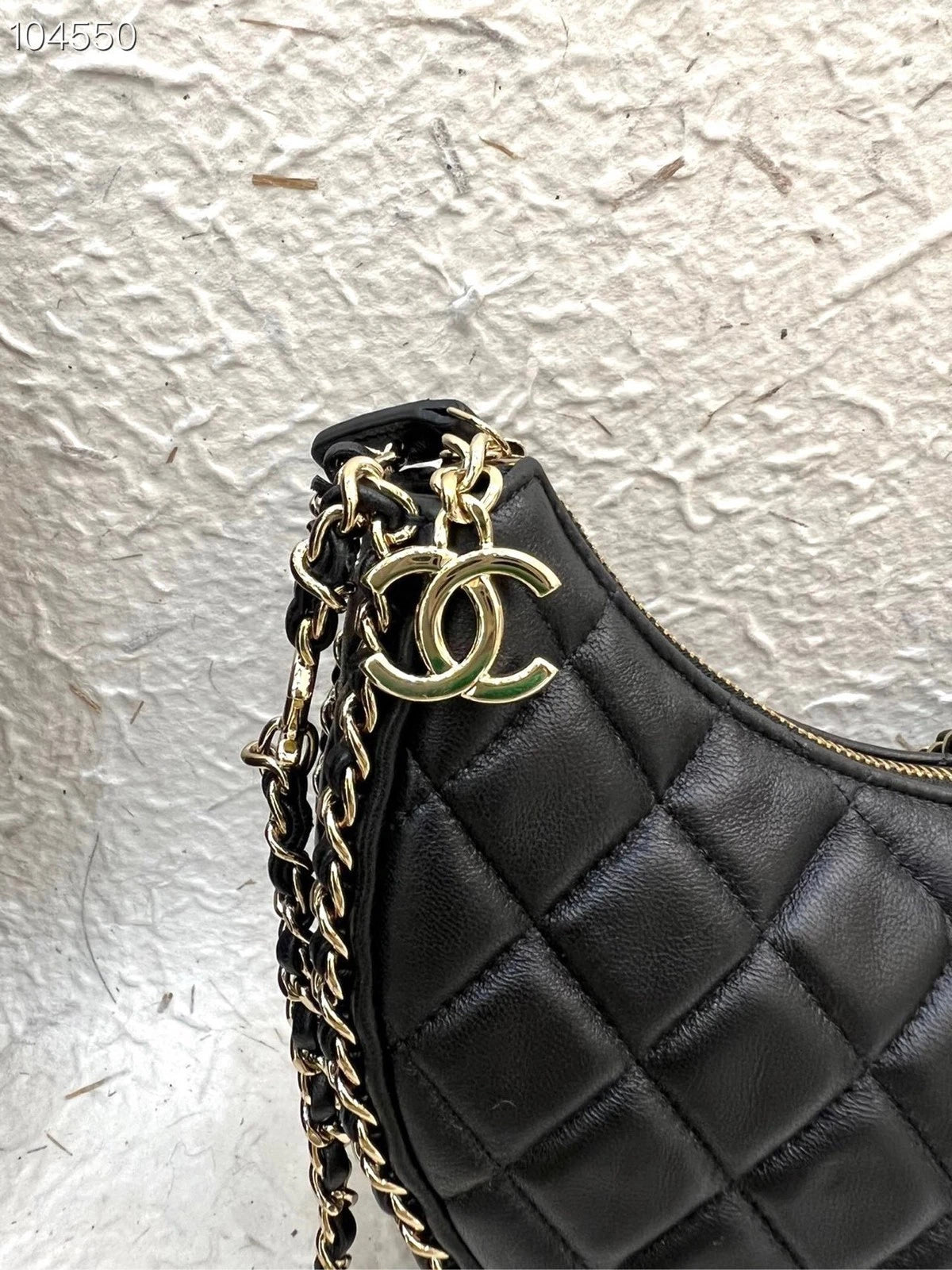 Chanel Loop Black Gold Shoulder Bag Excellent