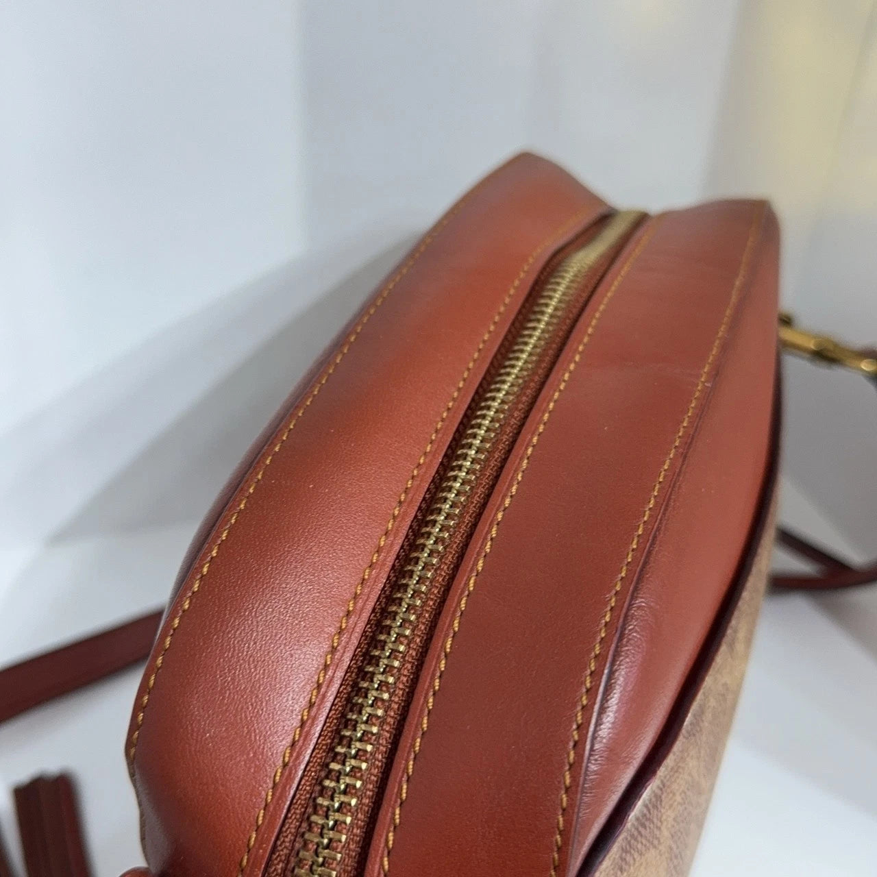 Coach Brown Monogram Canvas Camera Crossbody Shoulder Bag For Women