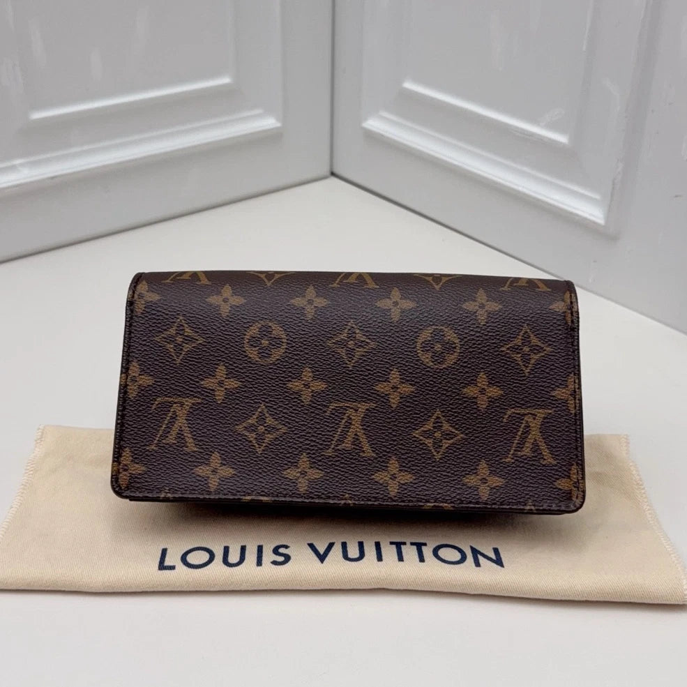 Louis Vuitton Lily WOC Monogram Chain Shoulder Crossbody Bag Brown Women