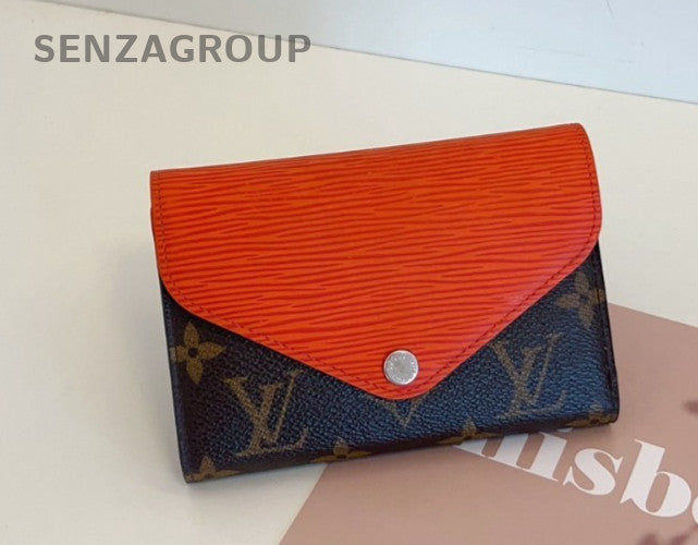 Louis Vuitton Monogram Epi Leather  Short Tri-Fold Wallet Women Brown Red
