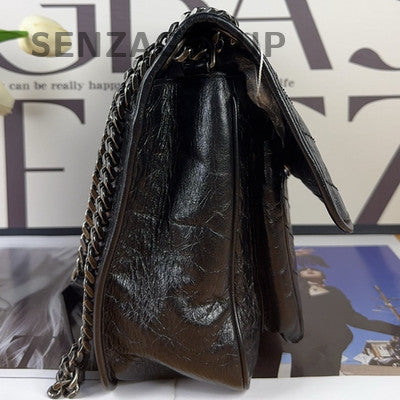 Saint Laurent YSL Niki Medium Black Silver Chain Shoulder Bag
