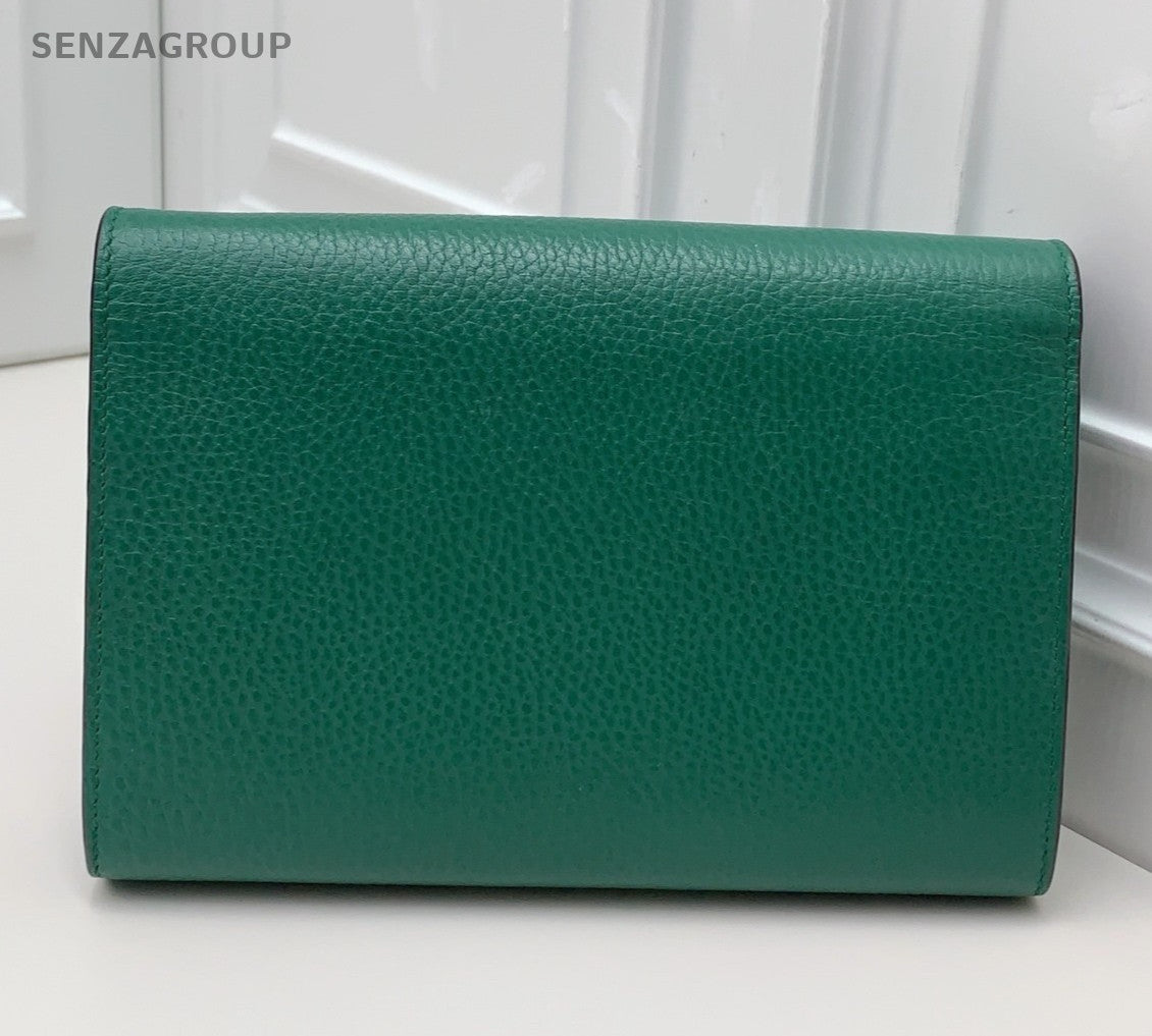 Gucci Dionysus WOC Chain Crossbody Clutch Green Silver Women Classic