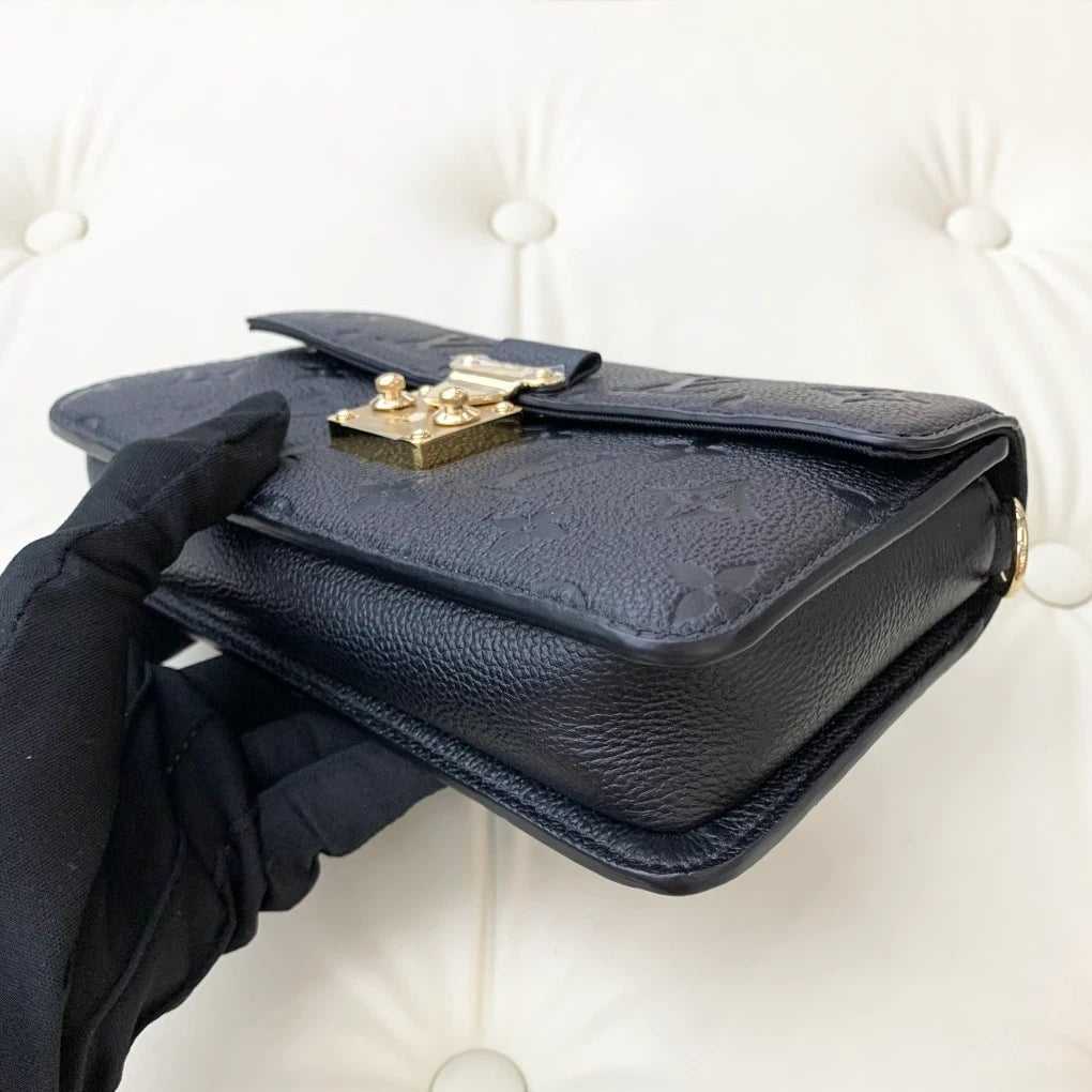 Louis Vuitton Metis Calfskin WOC Chain Shoulder Bag Crossbody Black Gold S