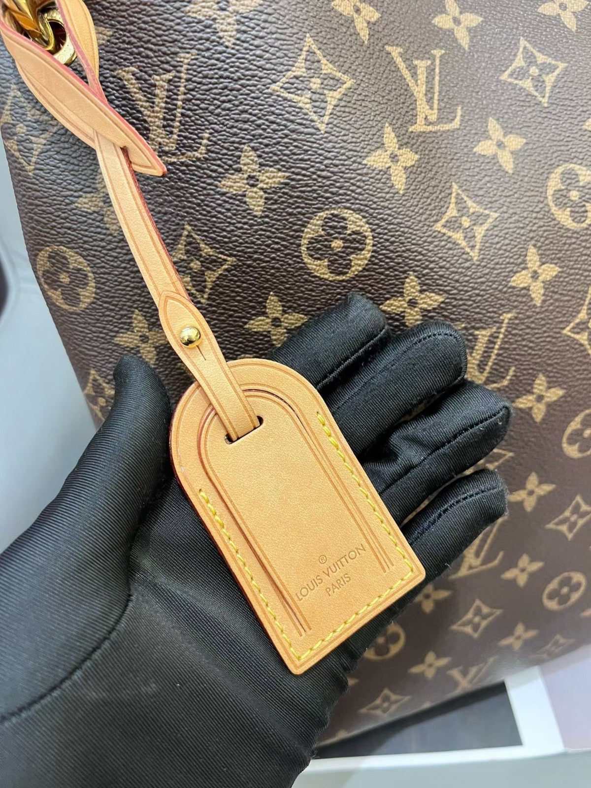 Louis Vuitton Graceful MM Monogram Shoulder Bag Brown Gold Women Classic