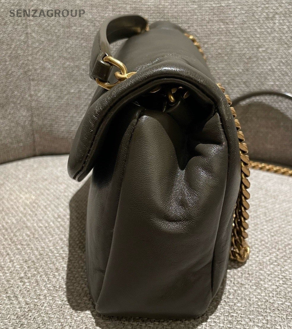Saint Laurent Calypso Chain Shoulder Bag Crossbody Green Gold Used Women Classic