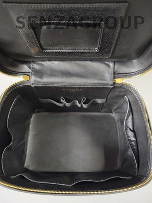 Vintage Chanel Black Gold Cosmetic Case Bag - Classic Women's Handbag