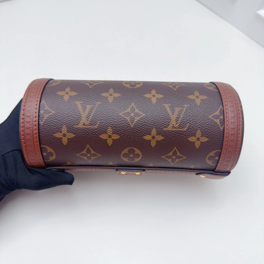 Louis Vuitton Papillon Trunk Chain Shoulder Crossbody Bag Brown Women