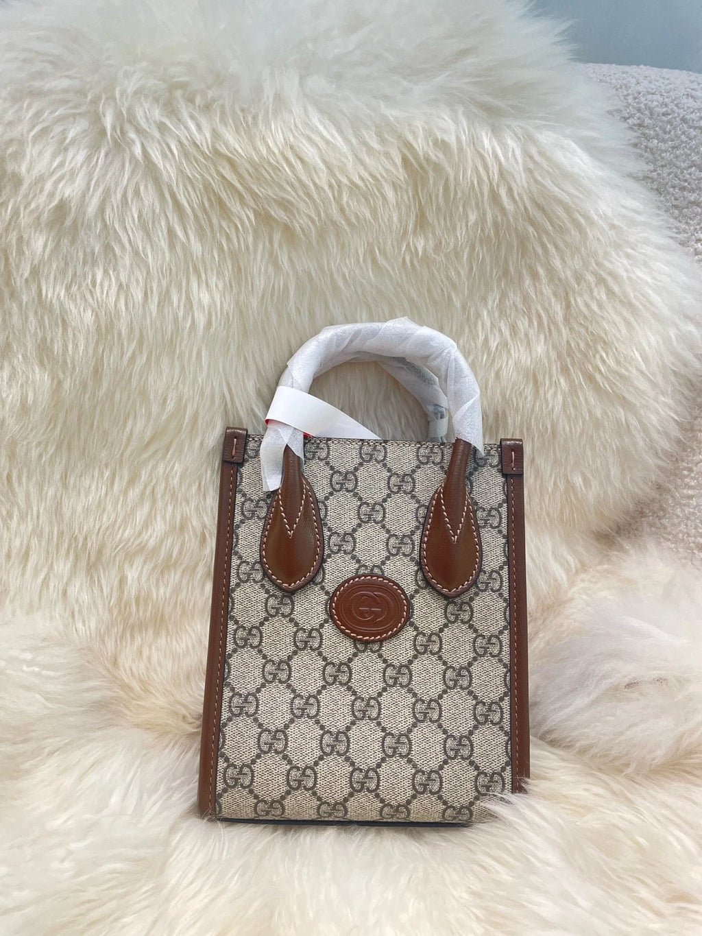 Gucci Canvas Mini Monogram Tote Bag For Women