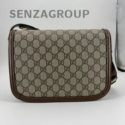 Gucci Horsebit 1955 GG Supreme Saddle Bag Brown Gold Bucket Women's Classic
