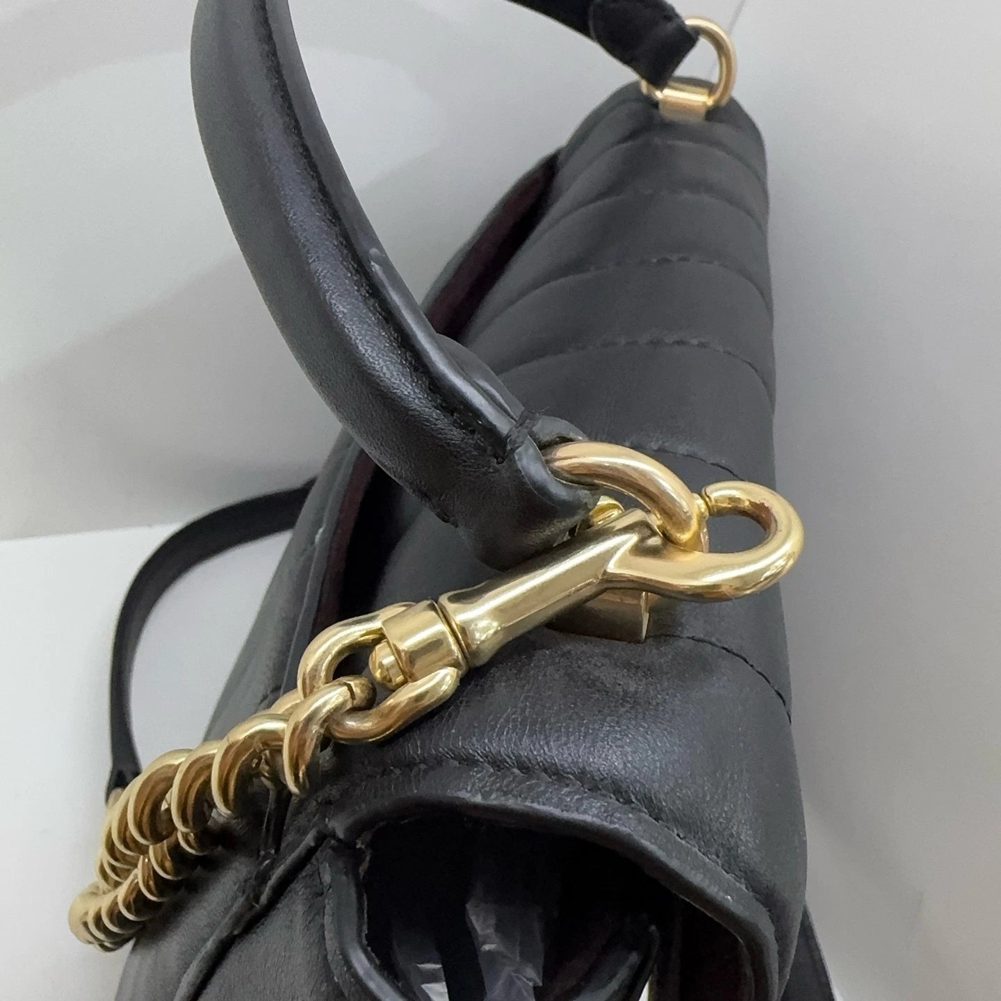 Coach Black Quilted Leather Marlie 24 Crossbody Handbag For Women