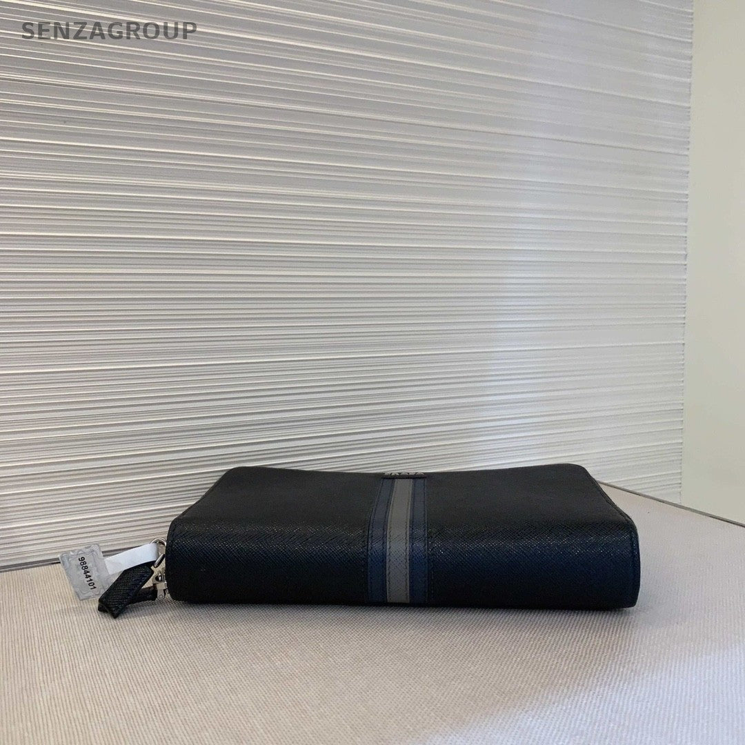 PRADA Logo Black  Zipper wallet