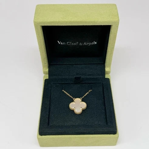 Van Cleef &amp; Arpels VCA Vintage Alhambra Necklace White Mother Of Pearl 18K YG