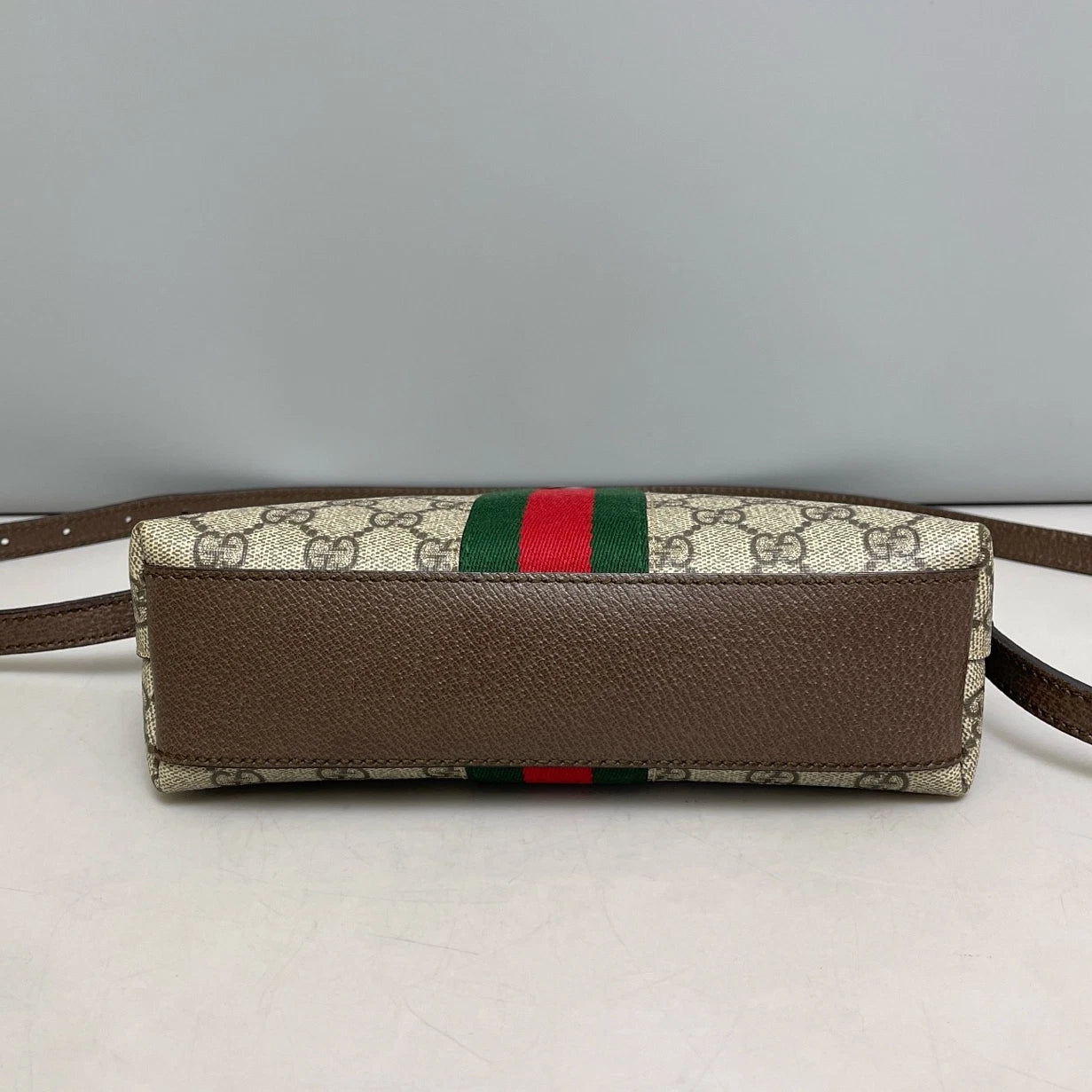 Authentic Gucci Ophidia Bell Bag Shoulder Crossbody Bag Brown Gold Hardware
