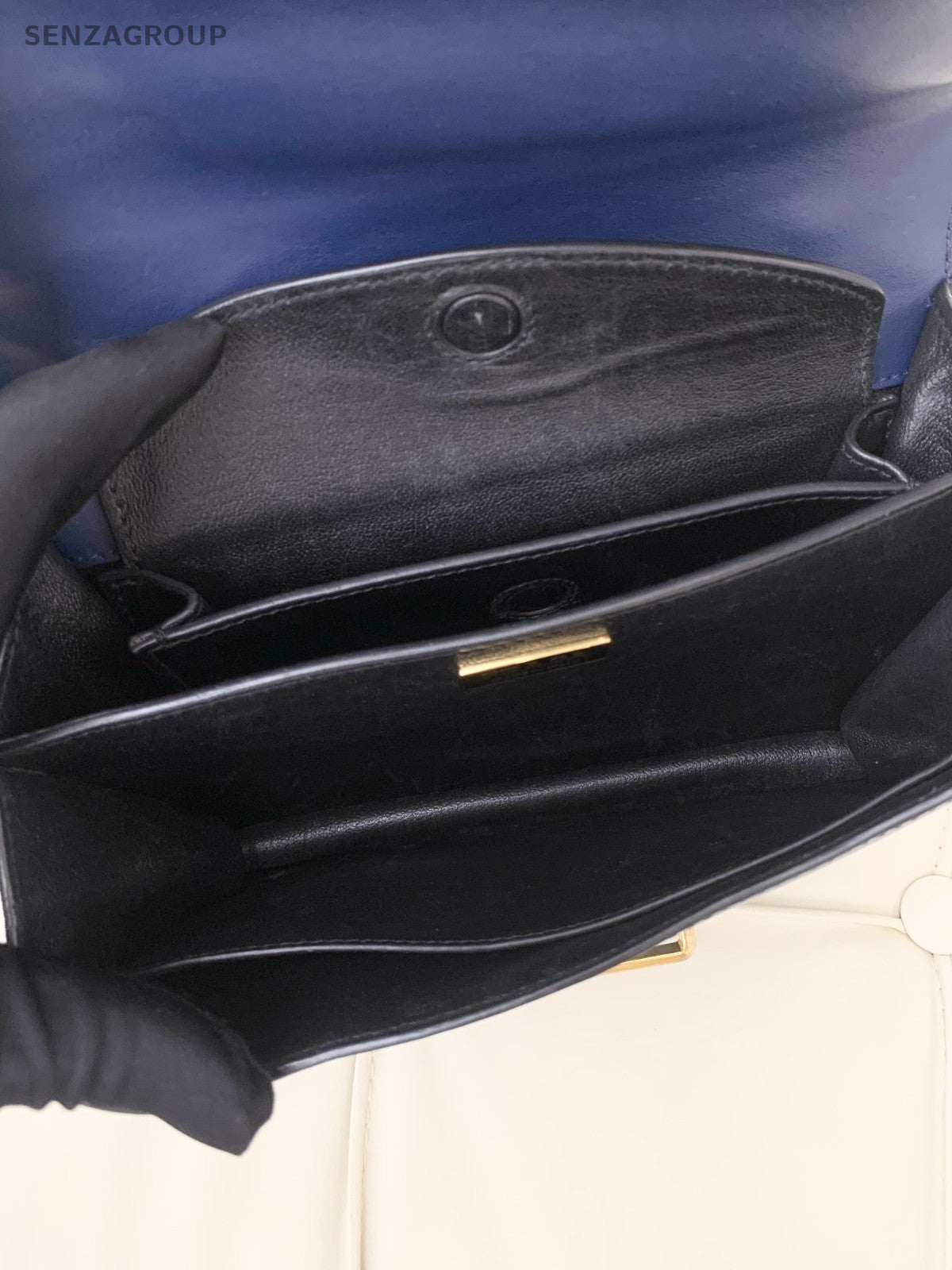 PRADA Cahier Calfskin Navy Blue Shoulder bag Crossbody Women