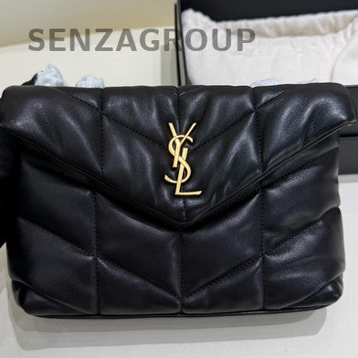 YSL Saint Laurent Loulou Puffer Mini Bag Black Gold - Classic Women's Fashion