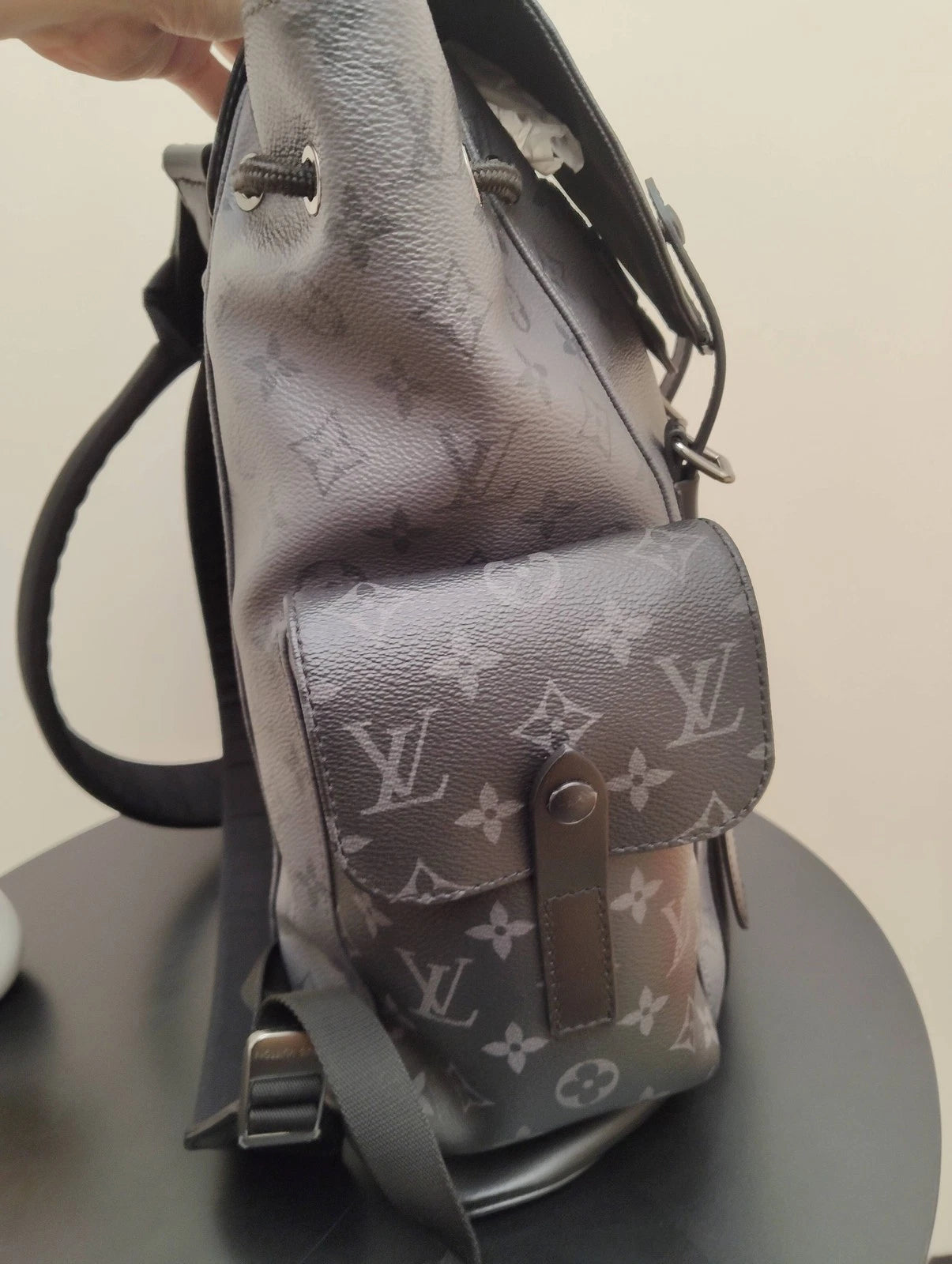 Louis Vuitton Canvas Christopher Small Black Grey Backpack For Unisex