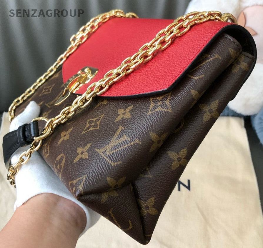 Louis Vuitton Saint Placide Chain Monogram Shoulder bag Brown Red Women