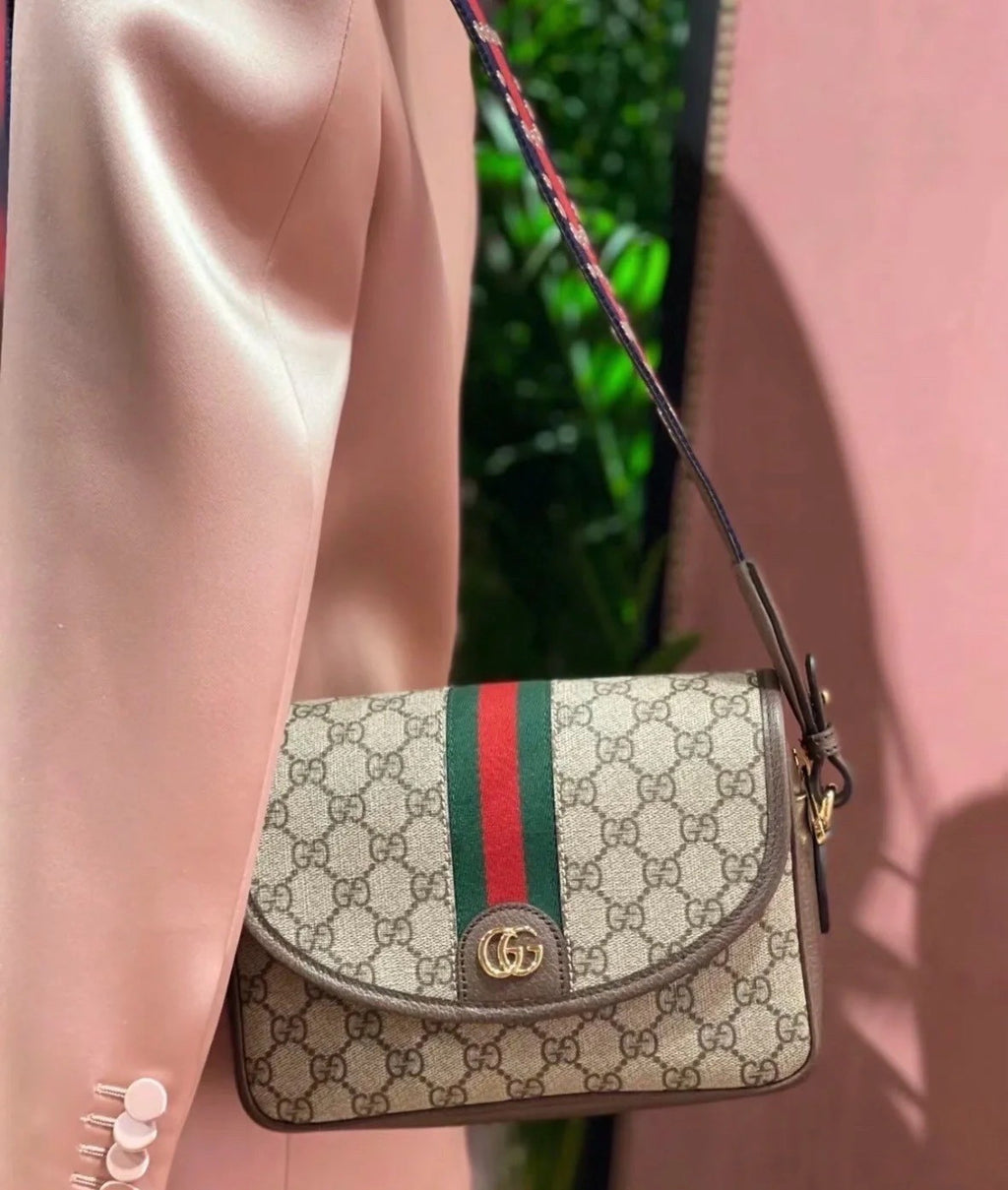 GUCCI Ophidia GG Supreme Canvas 2ways Shoulder Crossbody Bag Brown Women