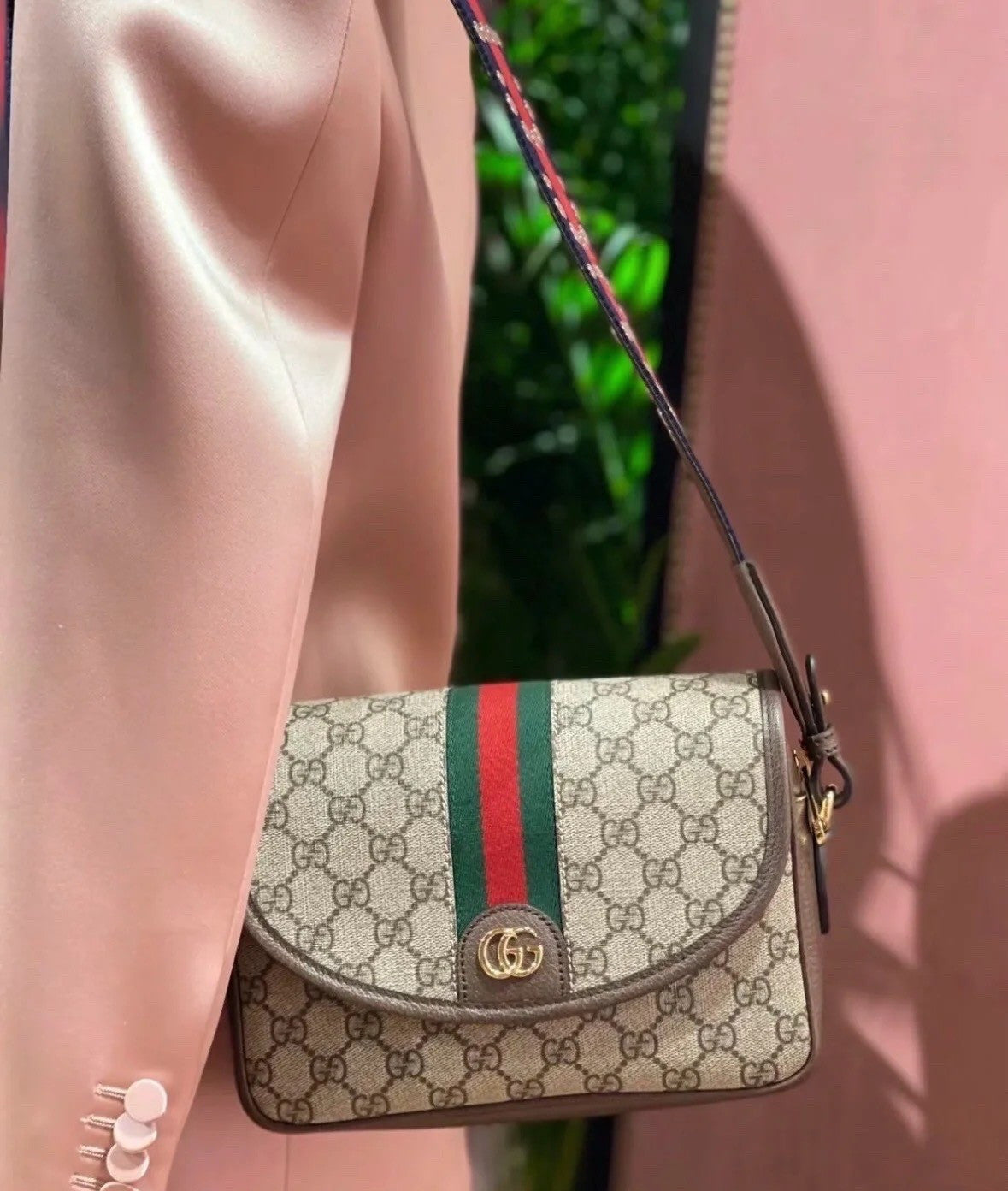 GUCCI Ophidia GG Supreme Canvas 2ways Shoulder Crossbody Bag Brown Women