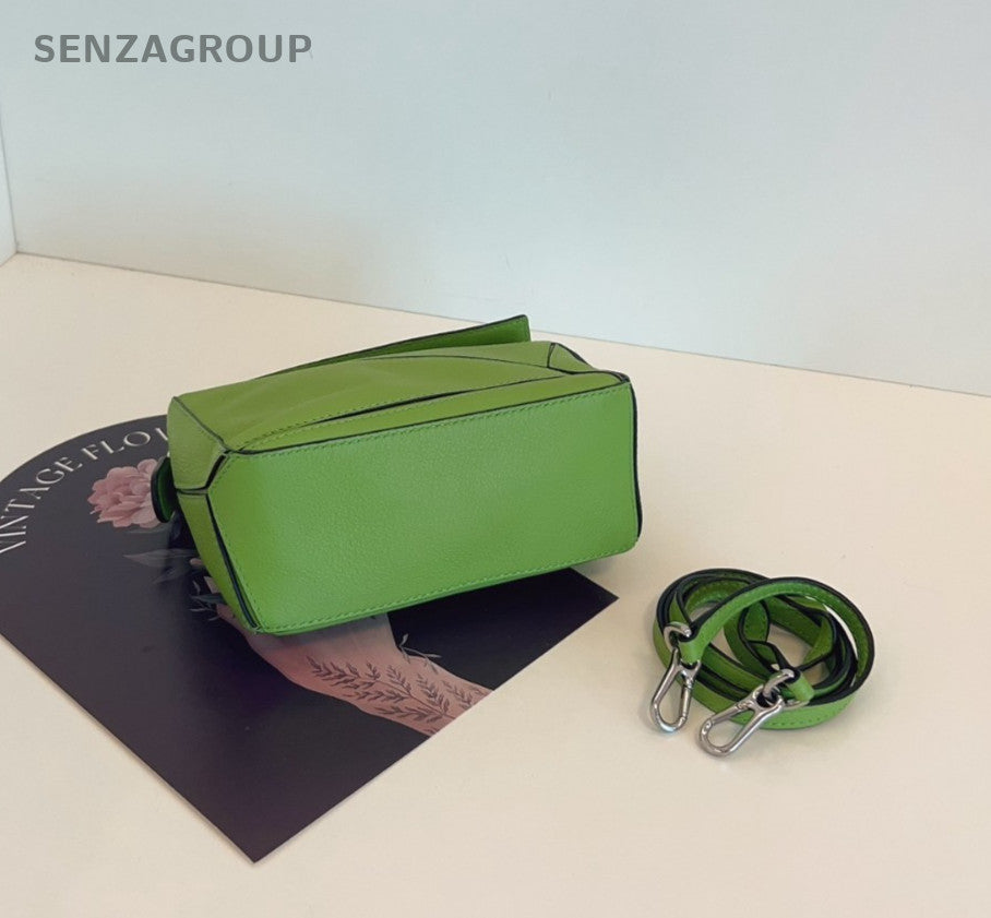 Loewe Mini Puzzle Crossbody Handbag Clutch Bag Women Fennel Green