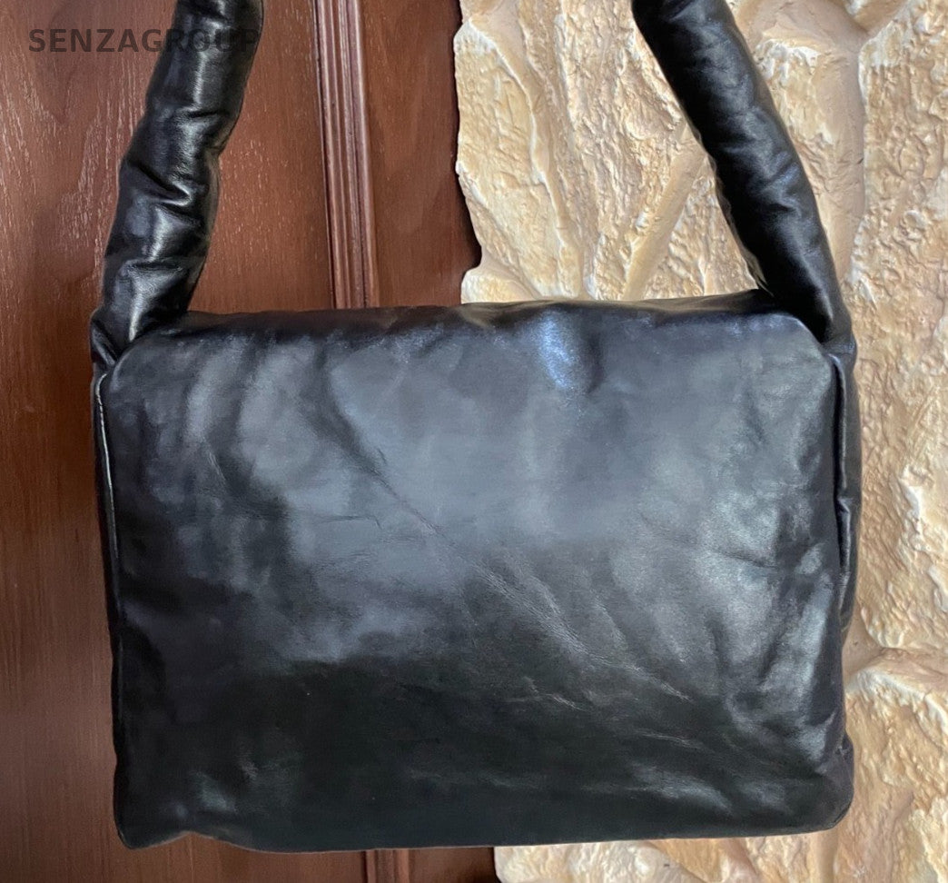 Balenciaga Monaco Soft Calf Shoulder Bag Black Gold Women Classic Fashion