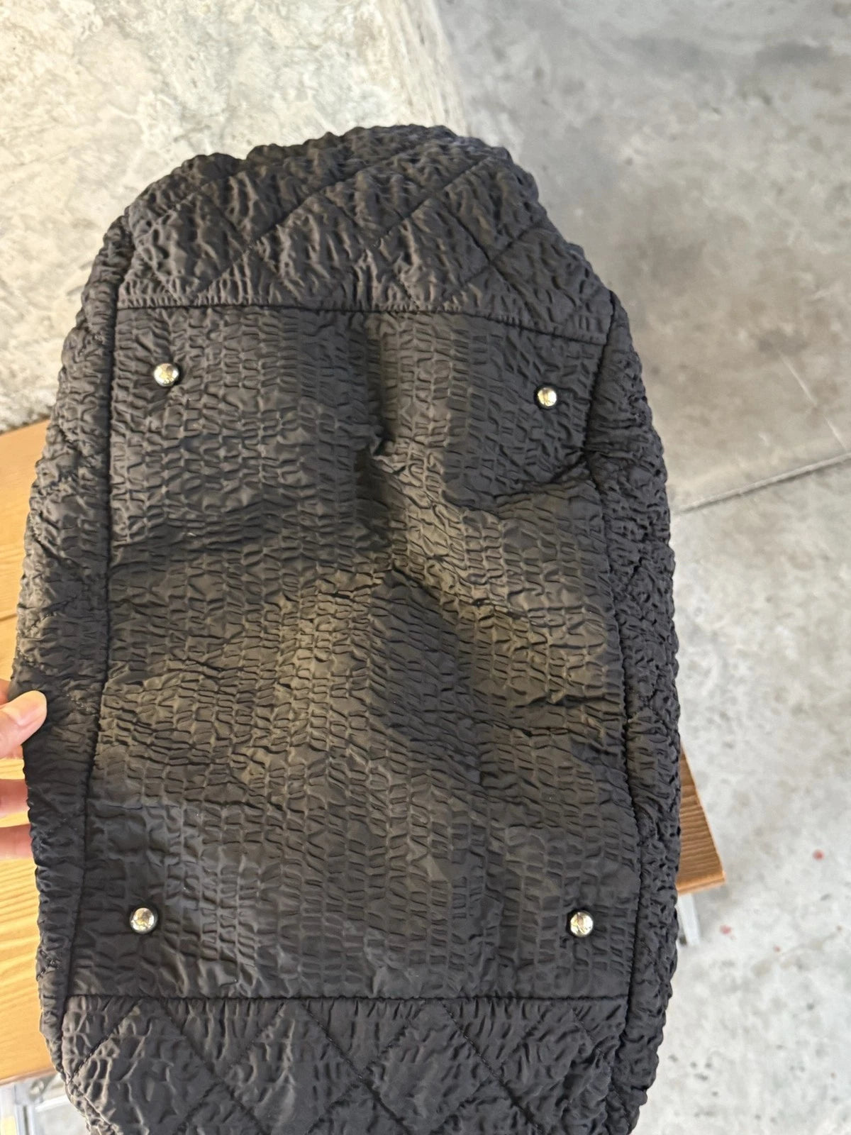 Chanel XXL Ruched Tote Bag Large Shoulder Bag Daily Carry Black Silver