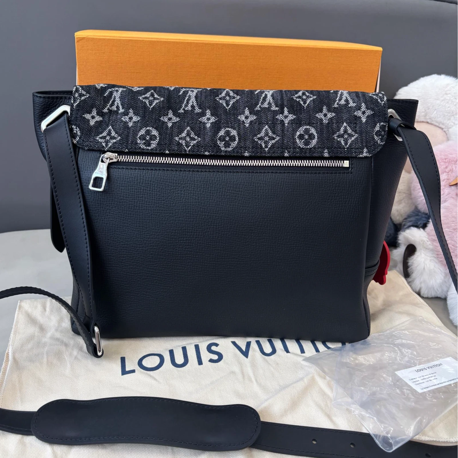 Louis Vuitton × Nigo Besace Tokyo Denim Monogram Shoulder Crossbody Black SHW