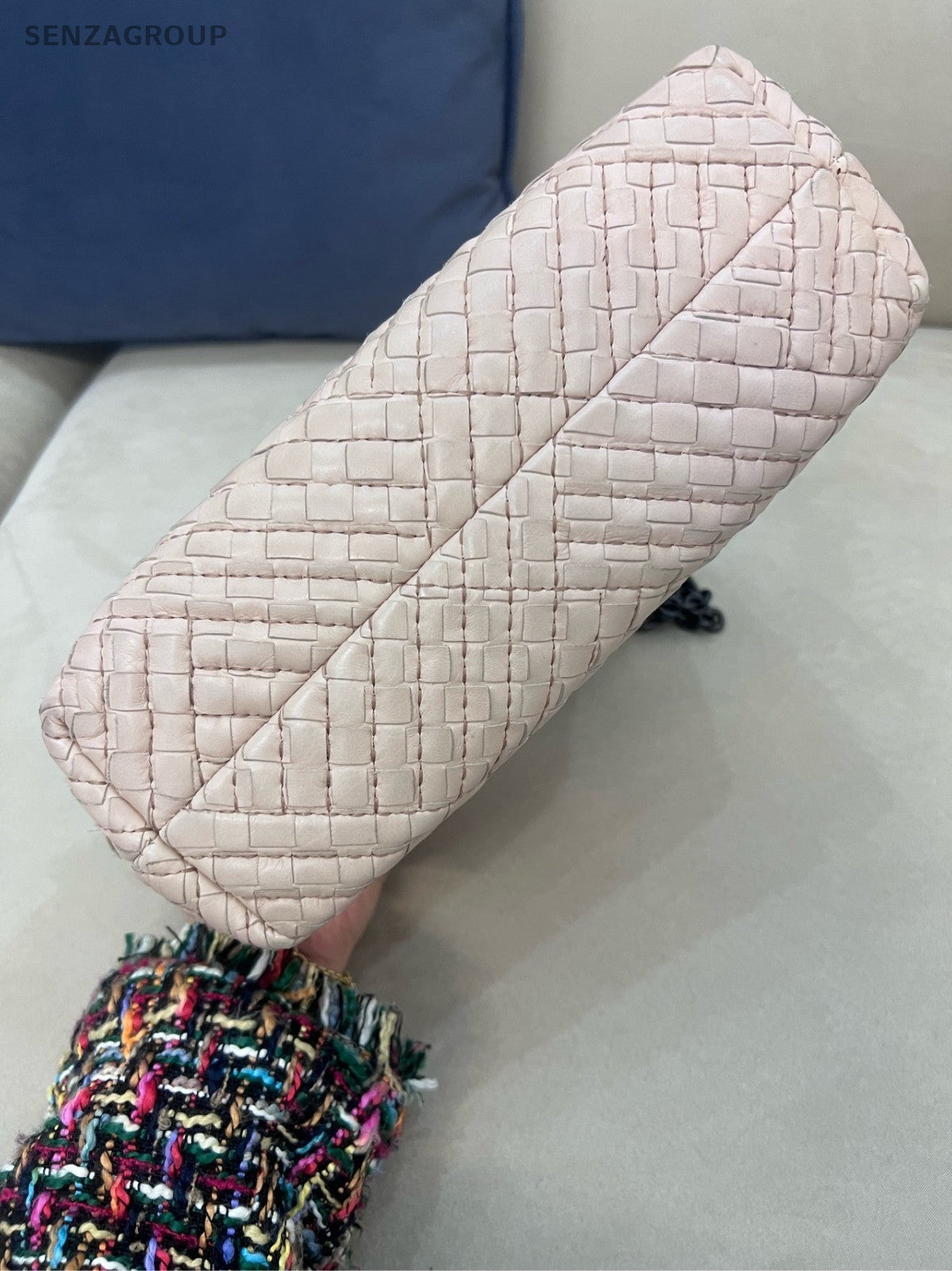Bottega Veneta Embroidery Lambskin Chain Shoulder bag Apricot color Women