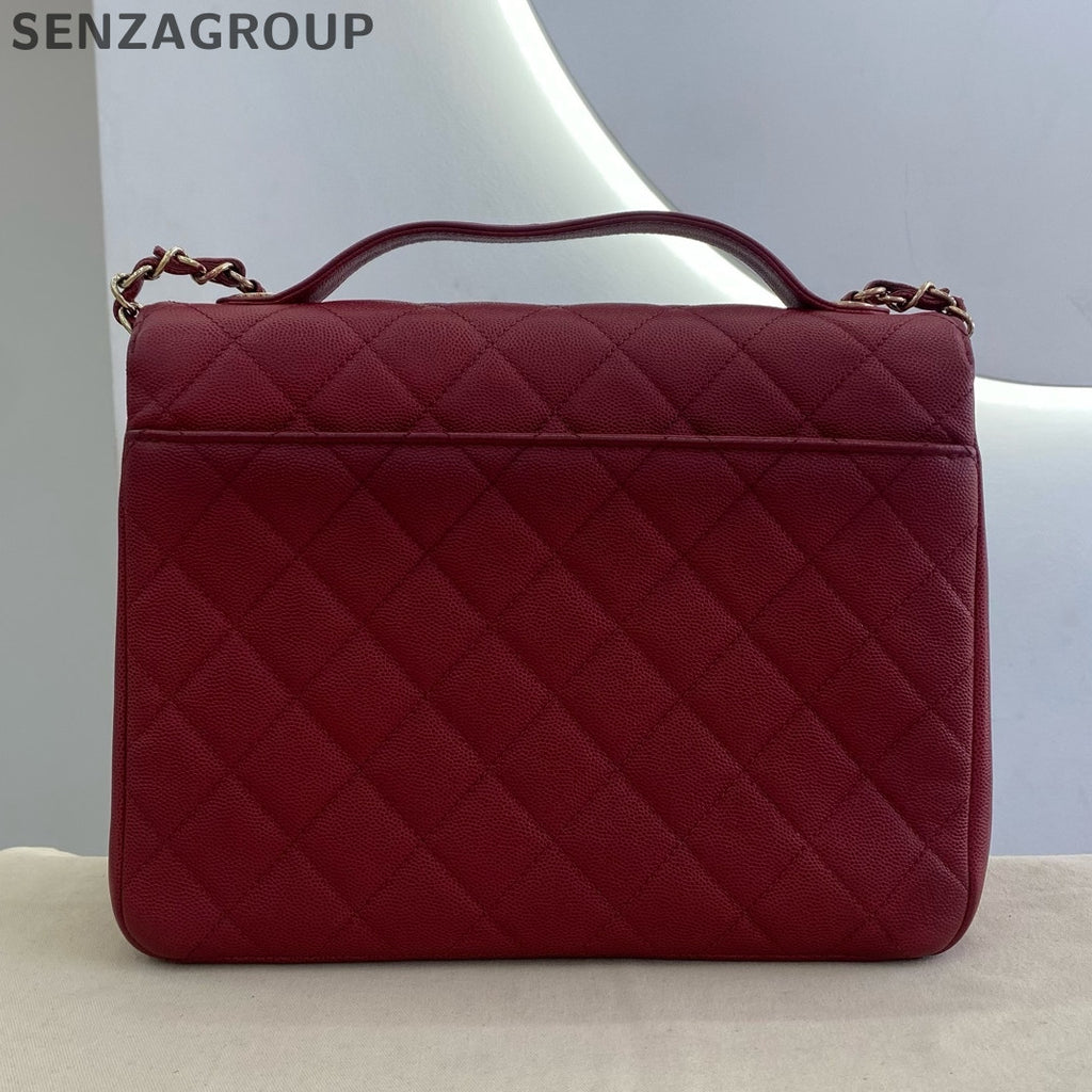 Bolso de hombro Chanel Affinity rojo dorado cadena mensajero clásico para mujer-