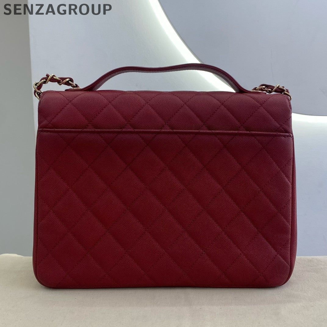 Bolso de hombro Chanel Affinity rojo dorado cadena mensajero clásico para mujer-