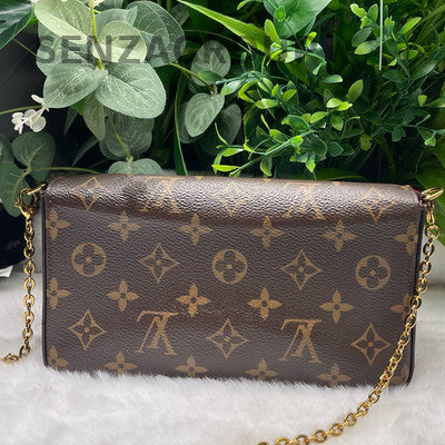 Louis Vuitton Monogram WOC Chain Crossbody Bag Brown Gold Women