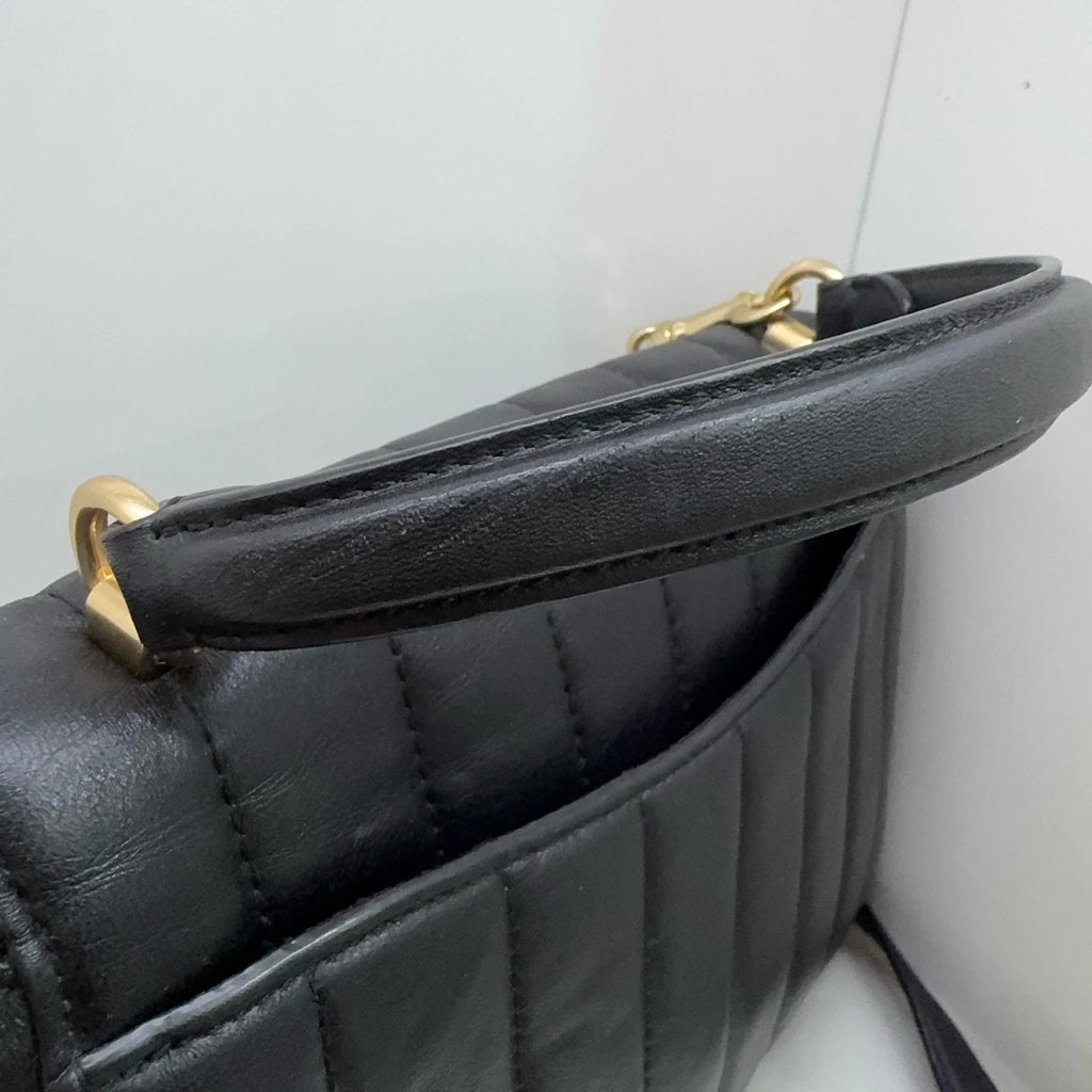 Coach Black Quilted Leather Marlie 24 Crossbody Handbag For Women