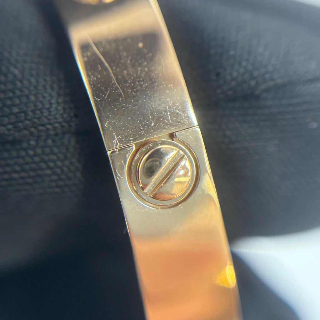 Cartier Love Classic 6.1mm Bangle Bracelet 18k Rose Gold Double Screw Size16