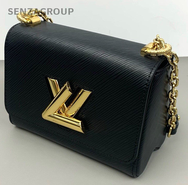 Louis Vuitton Twist Epi Leather Chain Strap Shoulder bag Crossbody Black gold