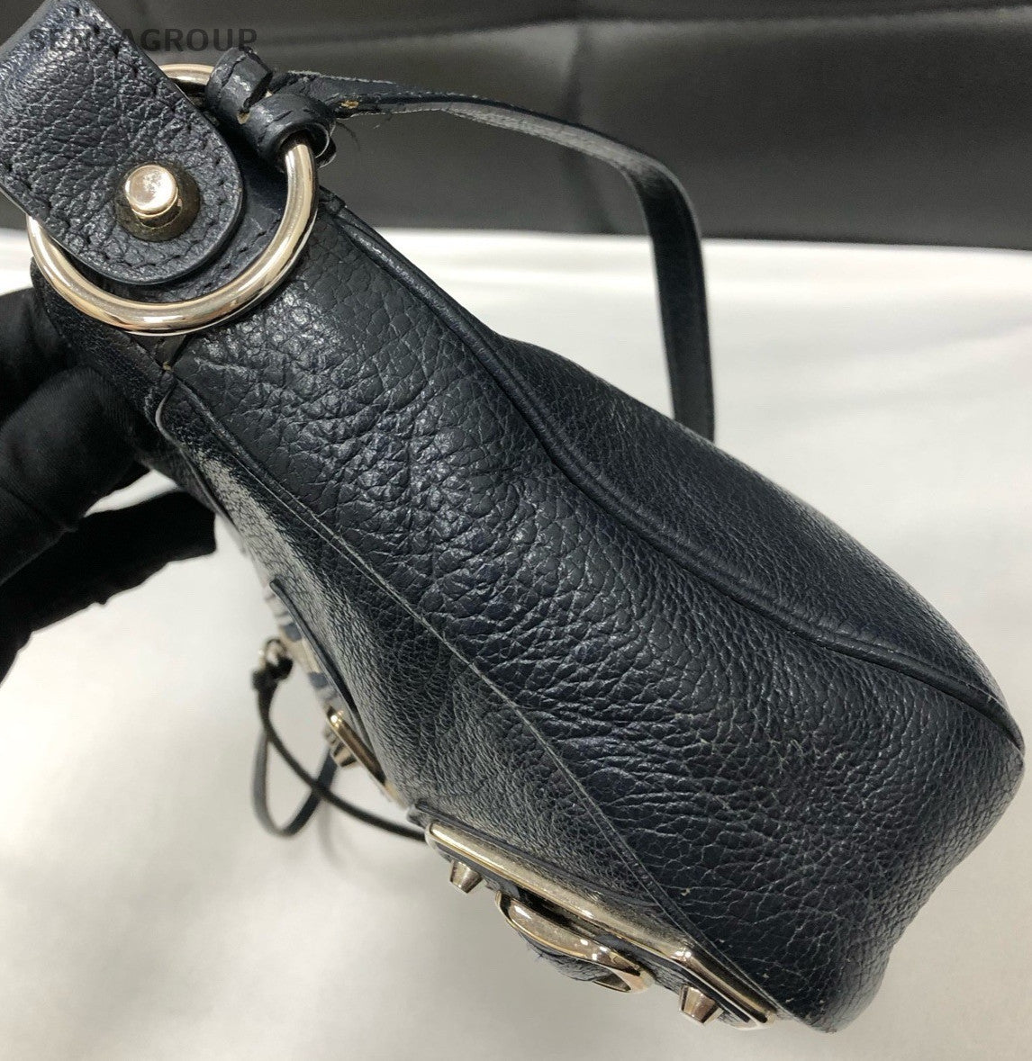 Balenciaga Smell 2Way Shoulder Bag Crossbody Blue Used Women Classic