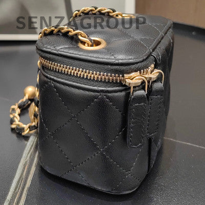 Chanel Black Lambskin Mini Ball Bag Gold Chain Shoulder Crossbody Classic