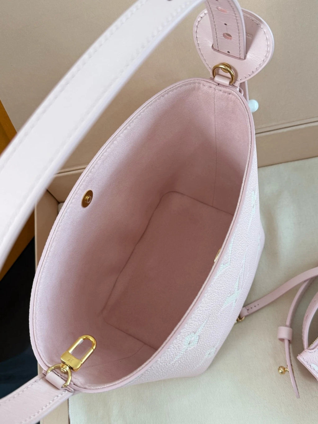 Louis Vuitton Allin BB Sakura Pink Full Leather Bag For Women