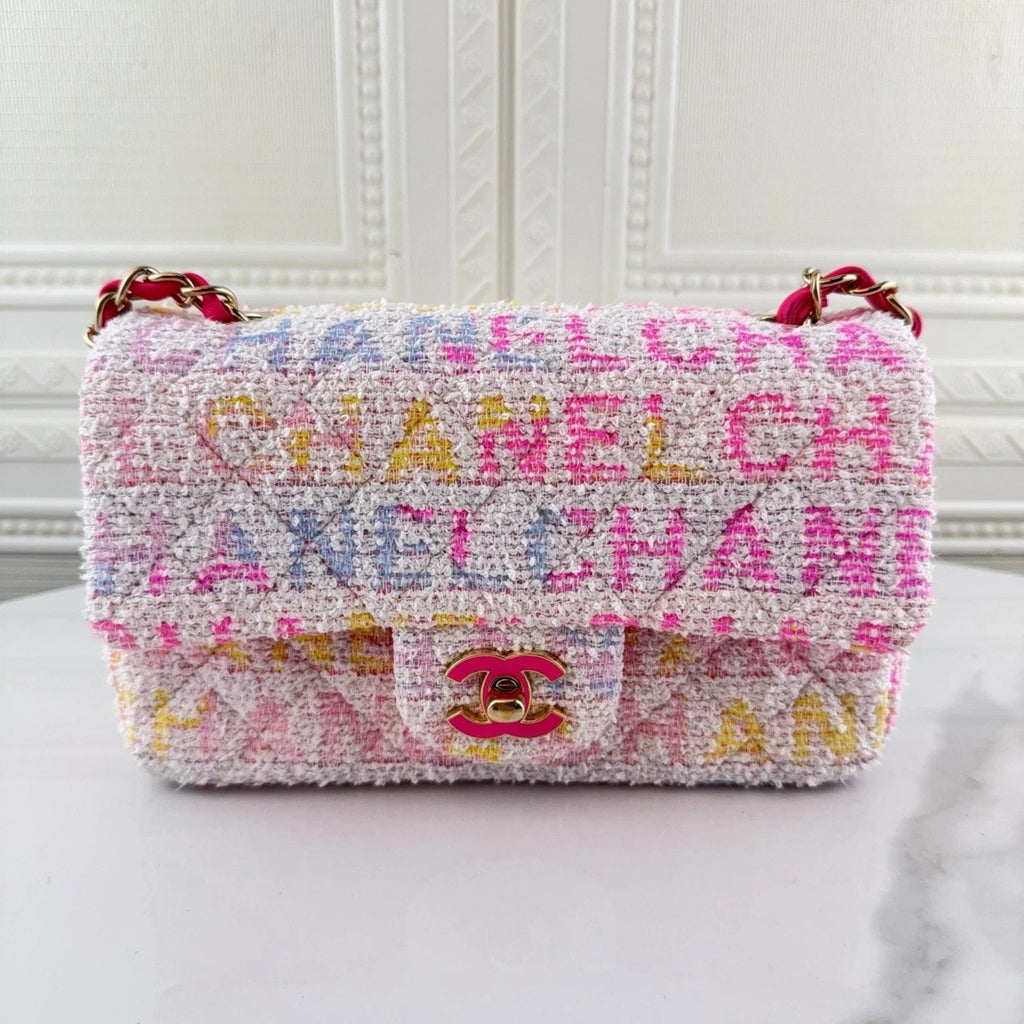 CHANEL Tweed Gradient CF Large Mini Crossbody Bag For Women