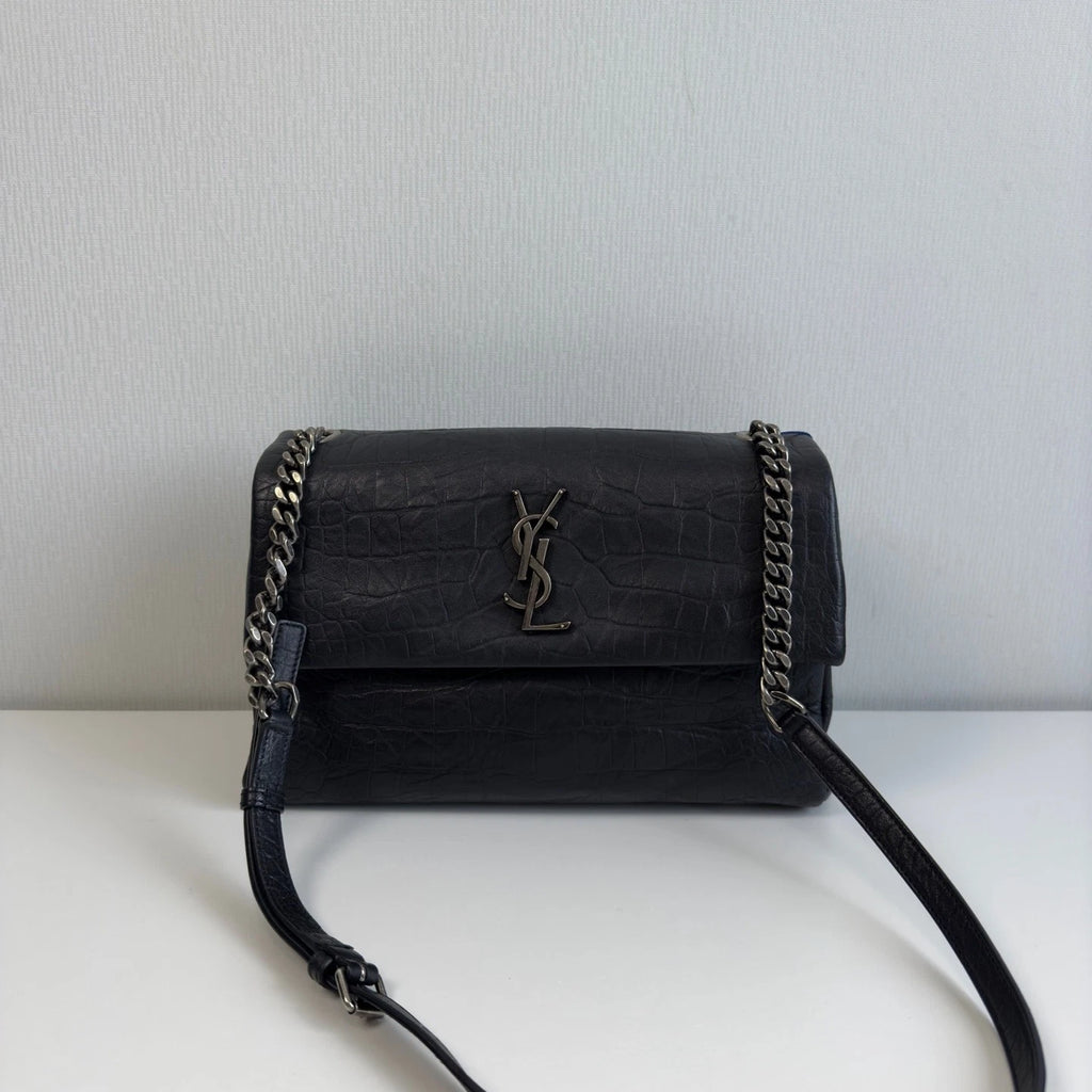YSL Hollywood Black Calfskin Shoulder Crossbody Bag For Women