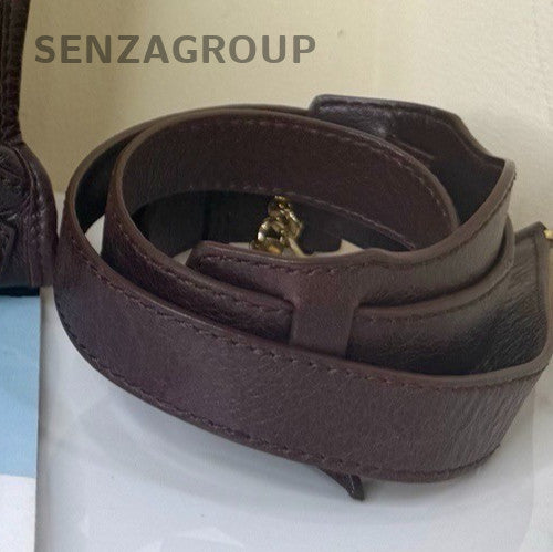 Balenciaga Mini 2Way Top Handle Bag Crossbody Brown Gold Women Classic