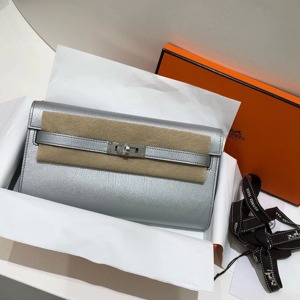Hermes Kelly Togo Silver Hardware Crossbody Bag For Women