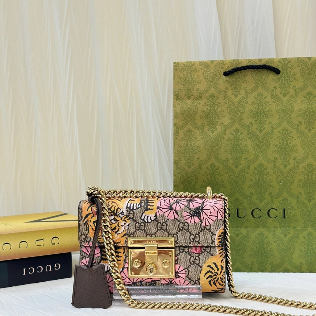 Gucci Padlock Limited Edition Bengal Tiger Print Shoulder Bag Women