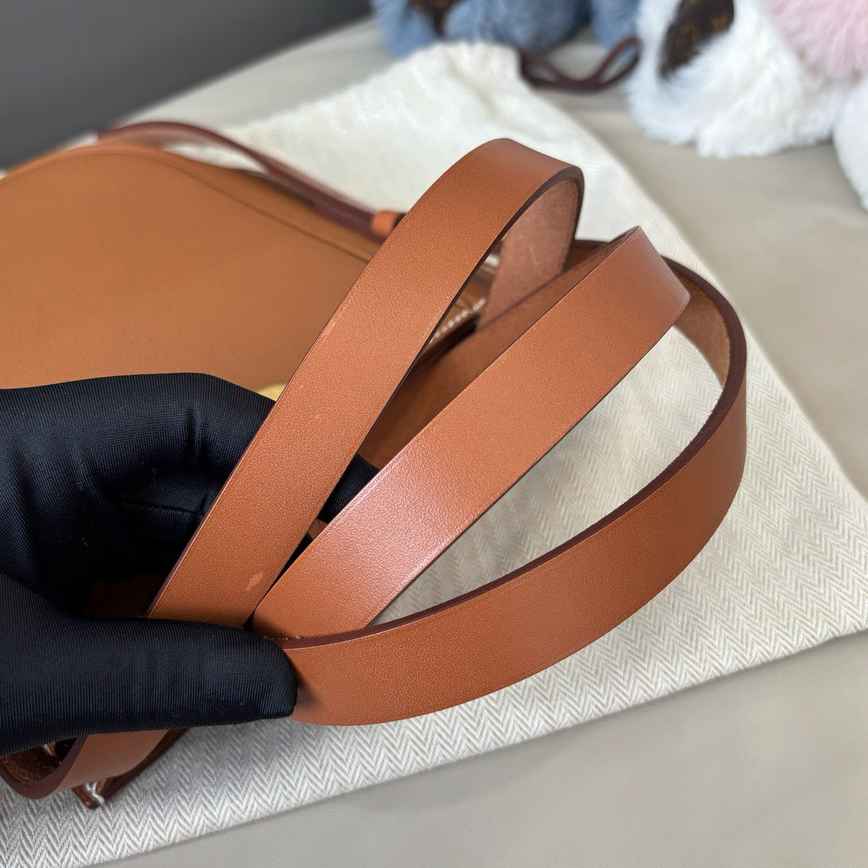 Hermes Perspective Cavaliere 2Way Shoulder Crossbody Brown Gold Women Classic