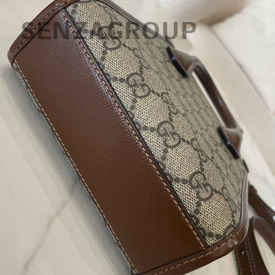 Gucci Retro Classic GG Monogram Brown Shoulder Bag with Gold Hardware