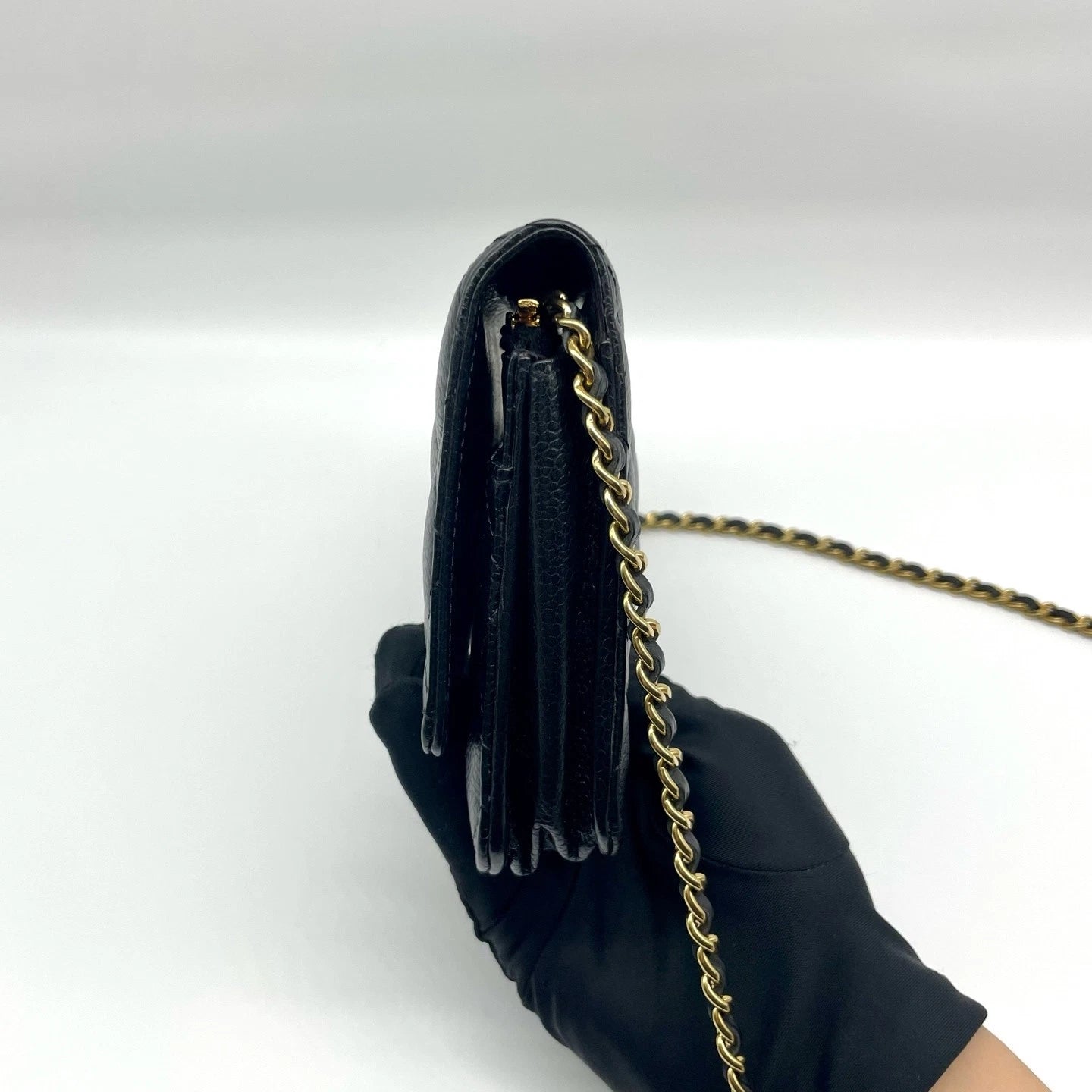 CHANEL Black Leather WOC Crossbody Bag For Women