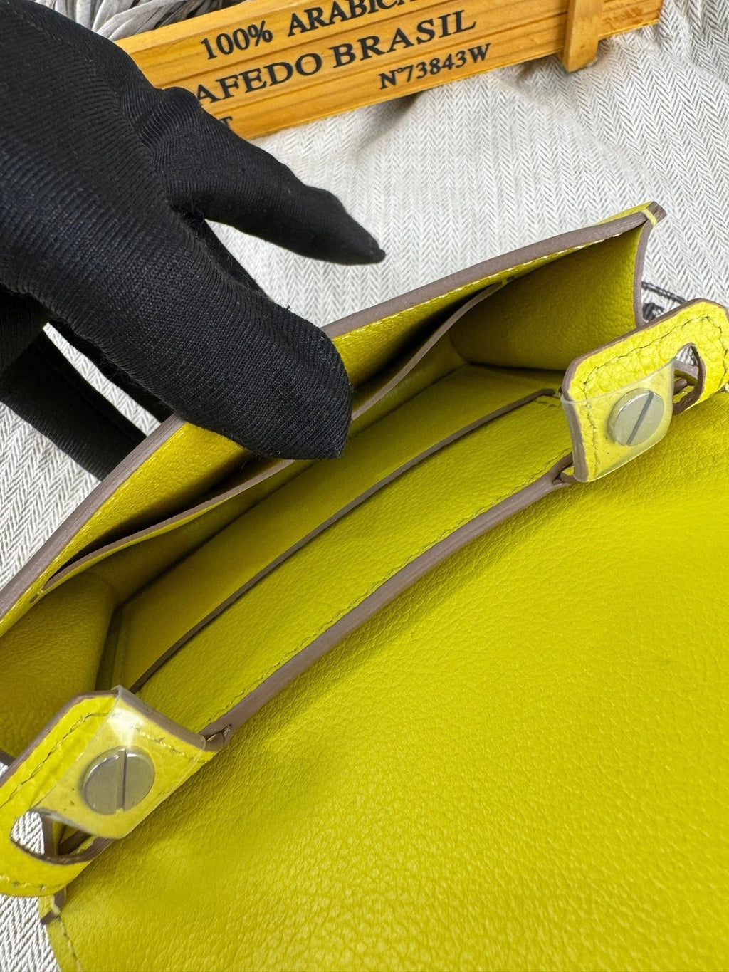 Hermes Constance Short Wallet Yellow Leather For Women