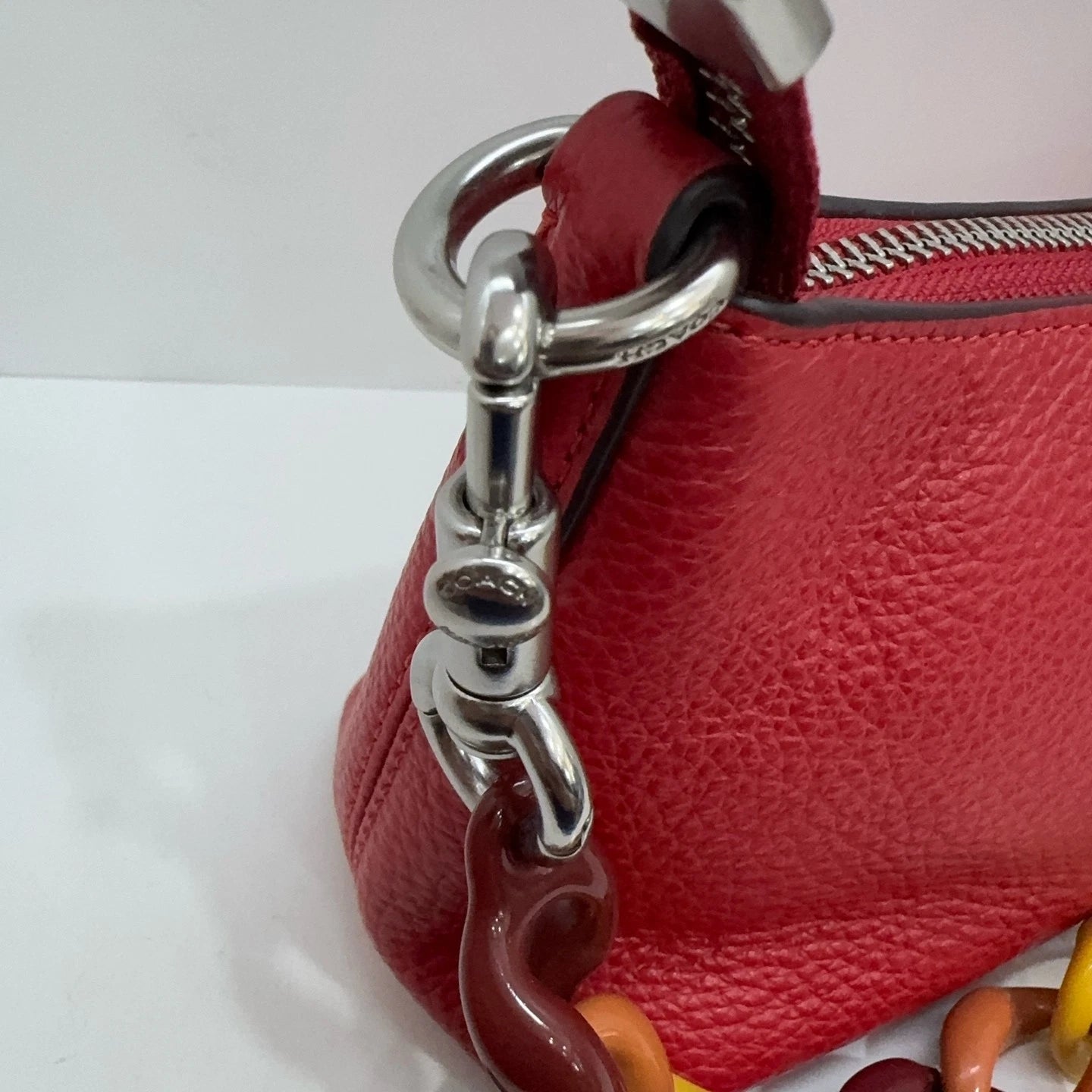 Coach Charlotte 25 Logo Monogram Pebbled Leather Shoulder Bag For Women